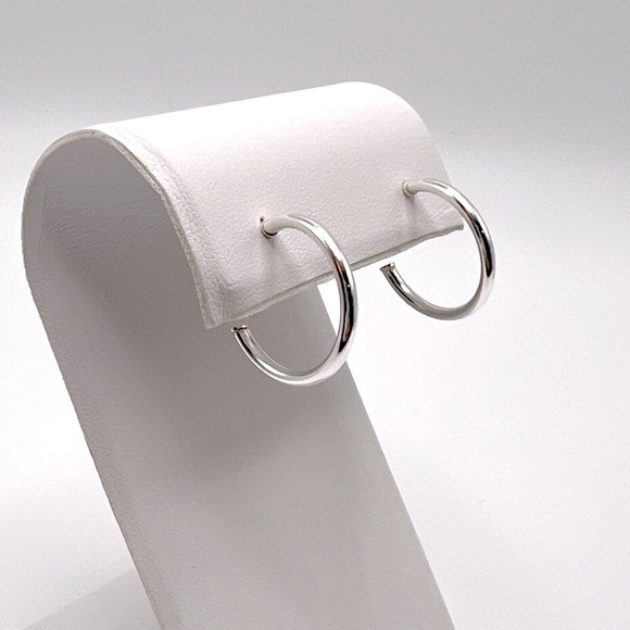 Jewelry - .925 Sterling Silver 19mm x 2mm Post Hoop Earrings